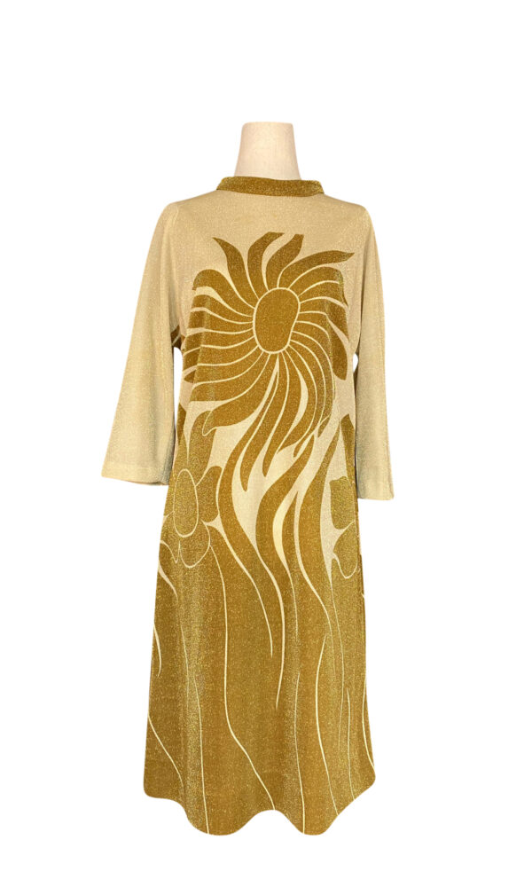 beyonce black gold dress 1950s Gold Lam Striped Halter Gown