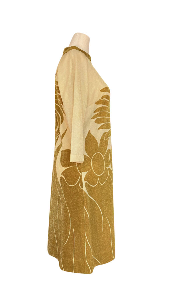 gold lame cocktail dress Alexander McQueen Gold Lamé Runway Cocktail Dress – RERACKED main image 1