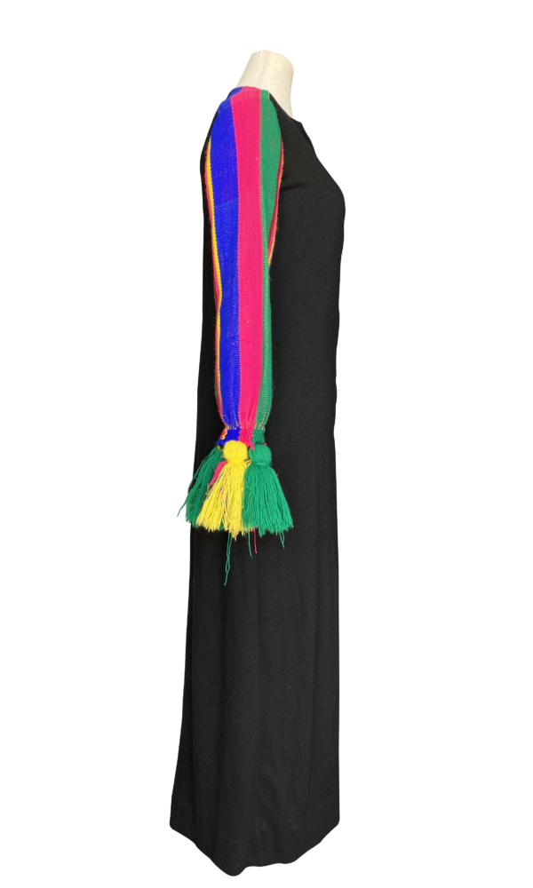 Vintage Knit Serape Tassel Sleeve Long Dress - Beyond Haute