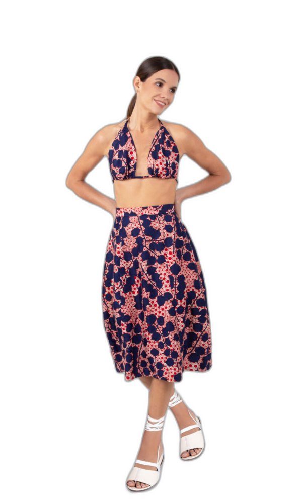 Vintage Reworked Midi Skirt And Bralette